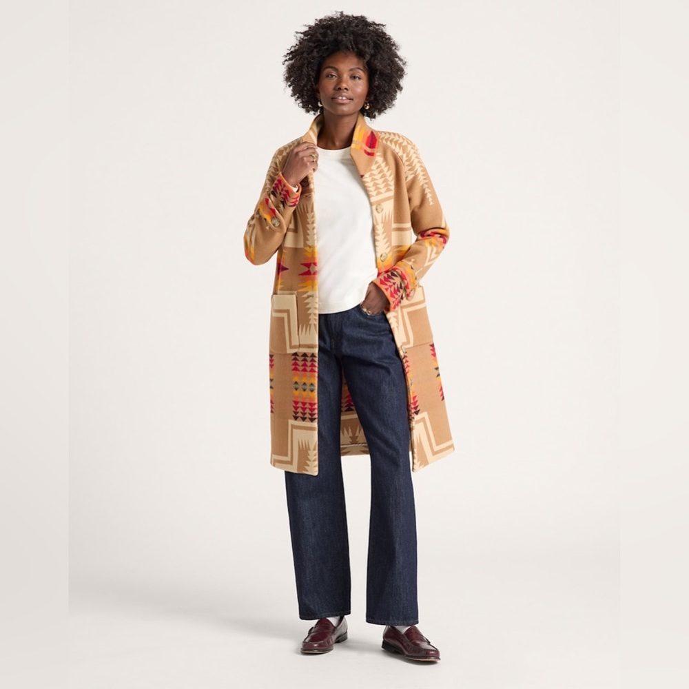 Pendleton Tan Harding Archive Blanket Coat in size Large - Picture 4 of 12